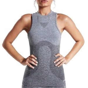 Gymshark Ombre Seamless Vest Dark Grey Light Grey High Neck Sleeveless